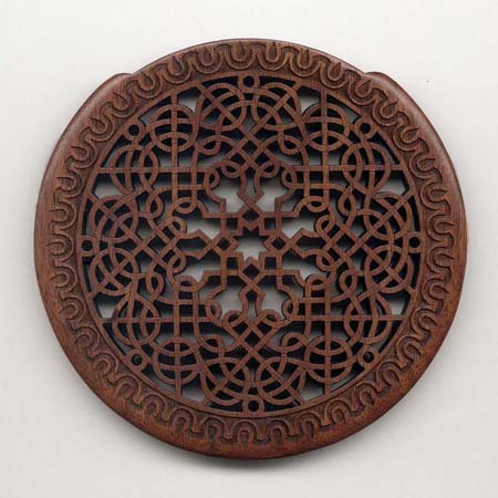 12 walnut with gothic rosette